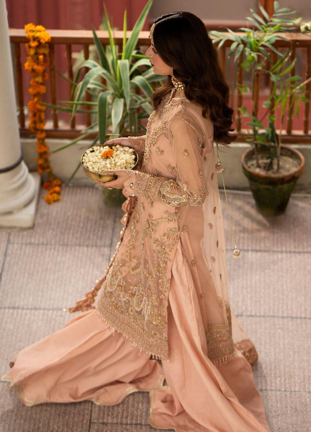 Zarin By Eleshia Embroidered Net Suits Unstitched 3 Piece ELS23ZN D-02 Leena - Wedding Collection