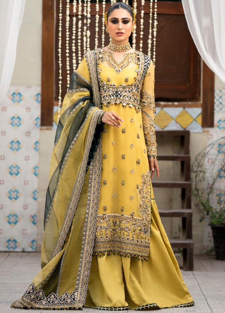 Zarin By Eleshia Embroidered Organza Suits Unstitched 3 Piece ELS23ZN D-05 Oriana - Wedding Collection