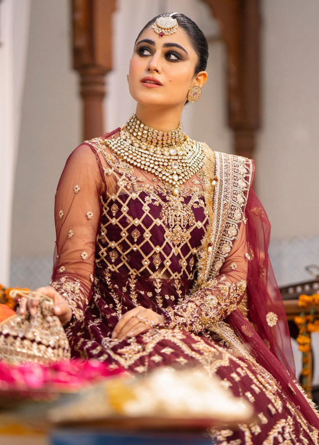 Zarin By Eleshia Embroidered Net Suits Unstitched 3 Piece ELS23ZN D-10 Avyanna - Wedding Collection