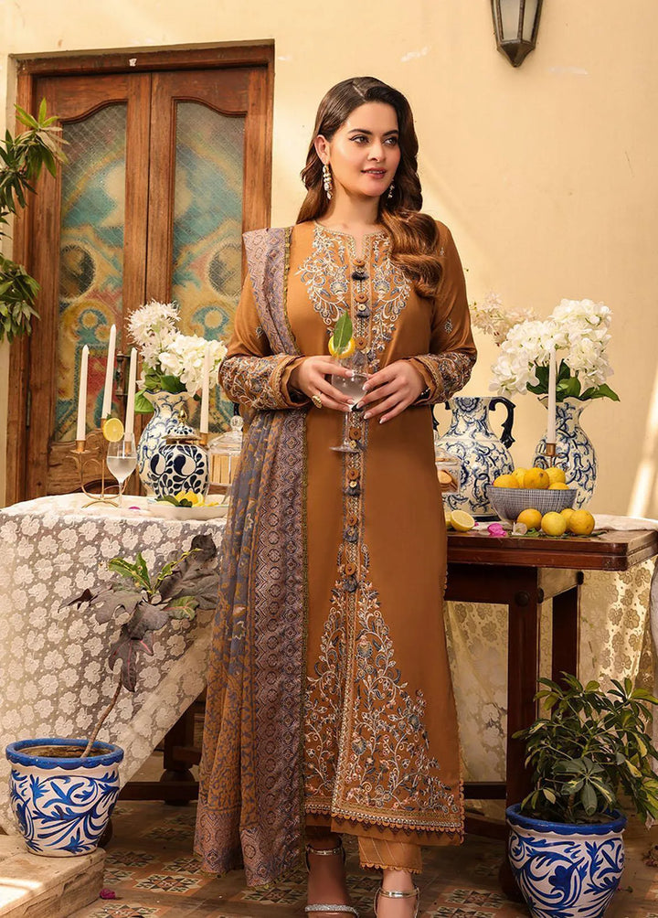 Zarq Barq By Asim Jofa Embroidered Cambric Unstitched Suit 3 Piece AJ23ZB AJZB-05 - Eid Collection