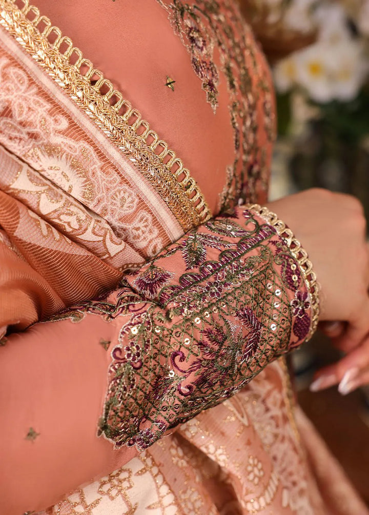 Zarq Barq By Asim Jofa Embroidered Cambric Unstitched Suit 3 Piece AJ23ZB AJZB-23 - Eid Collection