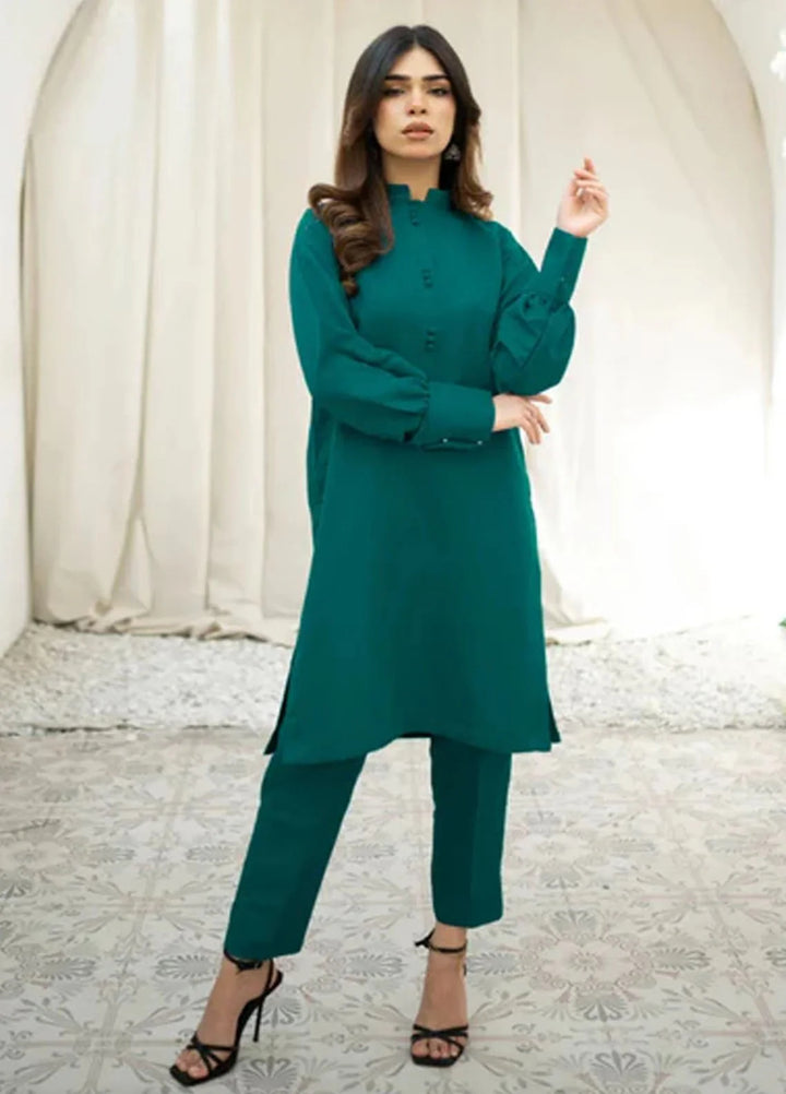 Zauk Women RTW Solids Rawsilk 2 Piece Suit ZK26RC Cactus E-D-4 - Casual Collection