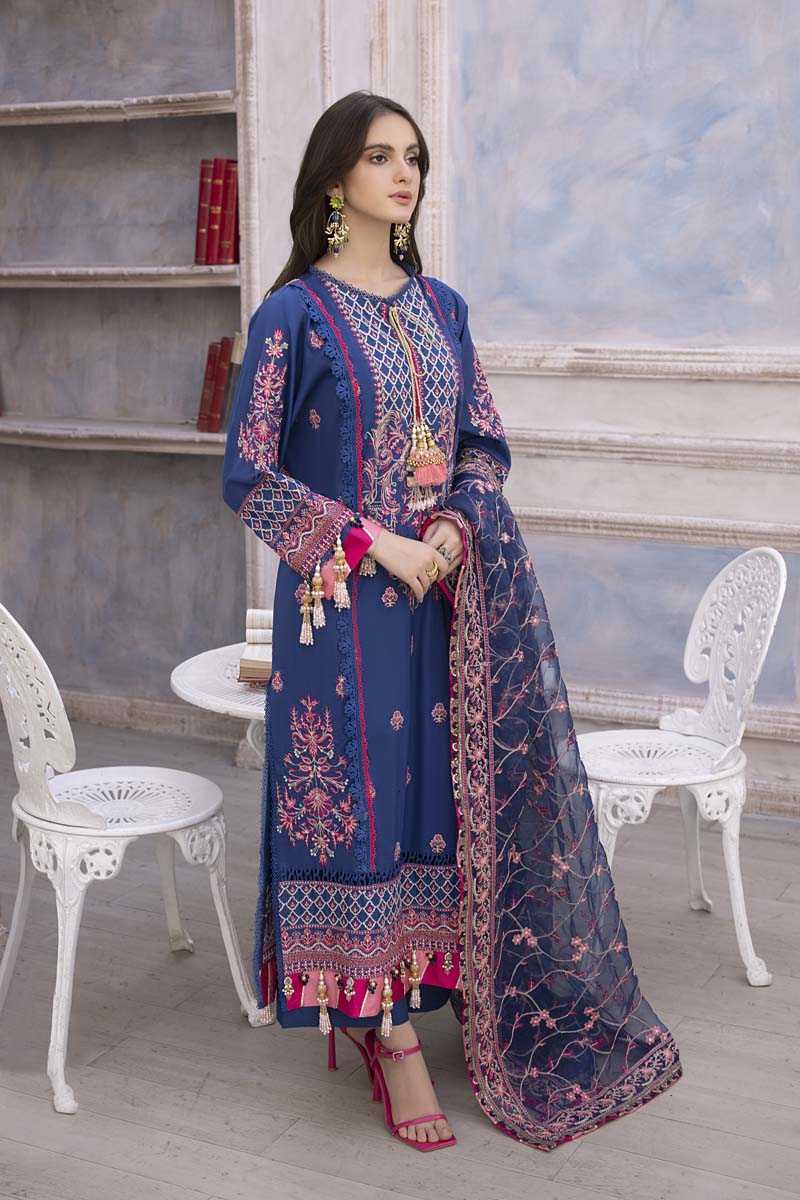Husn E Adaa by Maham Sultan Unstitched Embroidered Lawn 3 Piece Suit MS26UHA Zebaish - Lawn Collection
