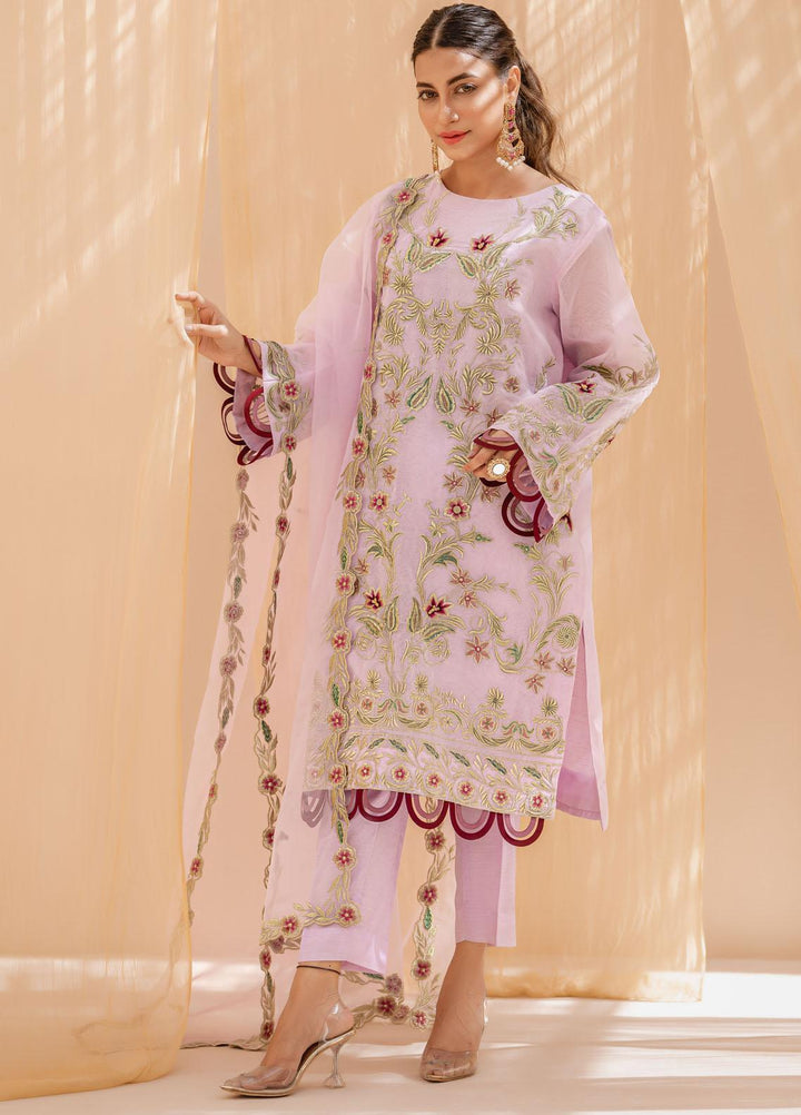 Zebaqi Ready to Wear  Organza 3 Piece Suit Shul-e-Yaal