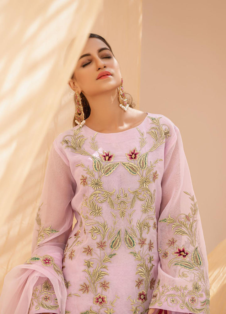 Zebaqi Ready to Wear  Organza 3 Piece Suit Shul-e-Yaal