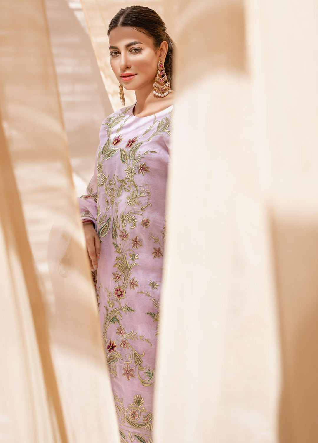 Zebaqi Ready to Wear  Organza 3 Piece Suit Shul-e-Yaal