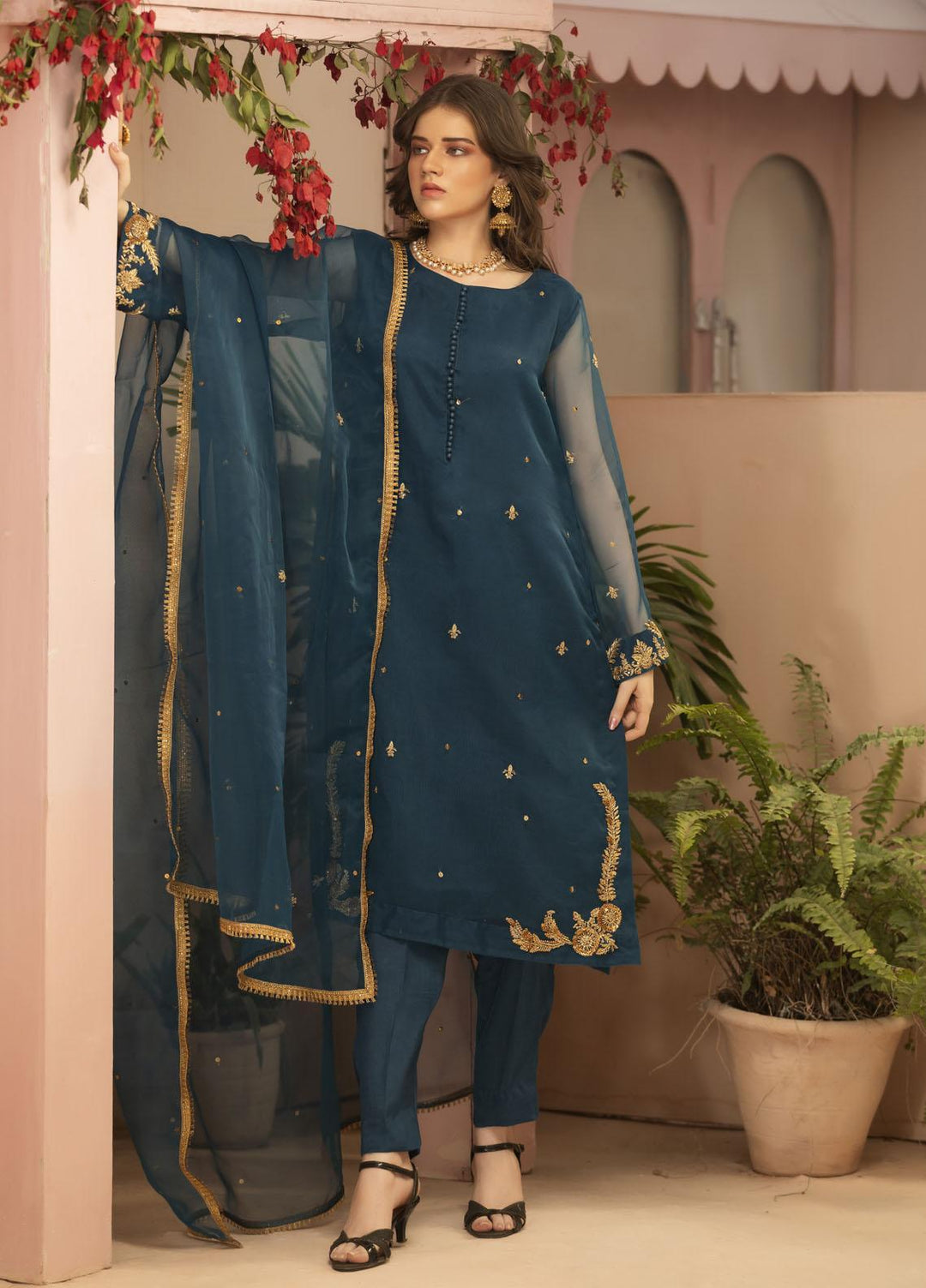 Zebaqi Luxury Pret  Organza 3 Piece Dress Ikhlass
