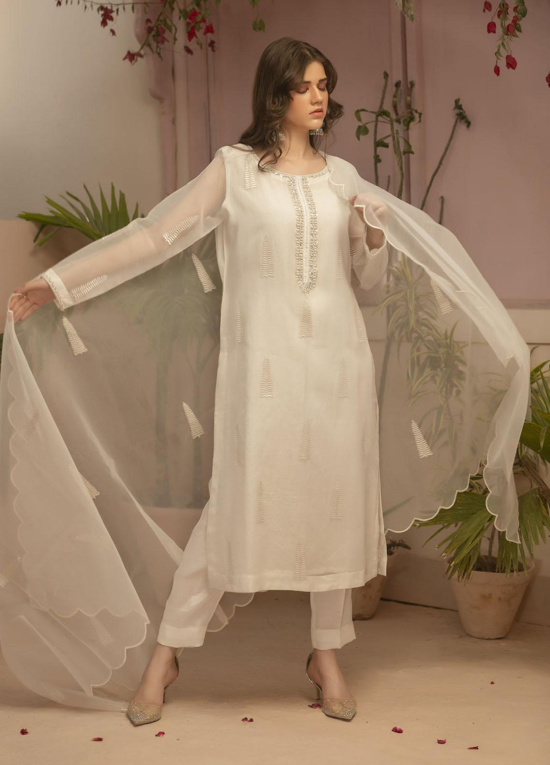 Zebaqi Luxury Pret  Organza 3 Piece Dress Mukh