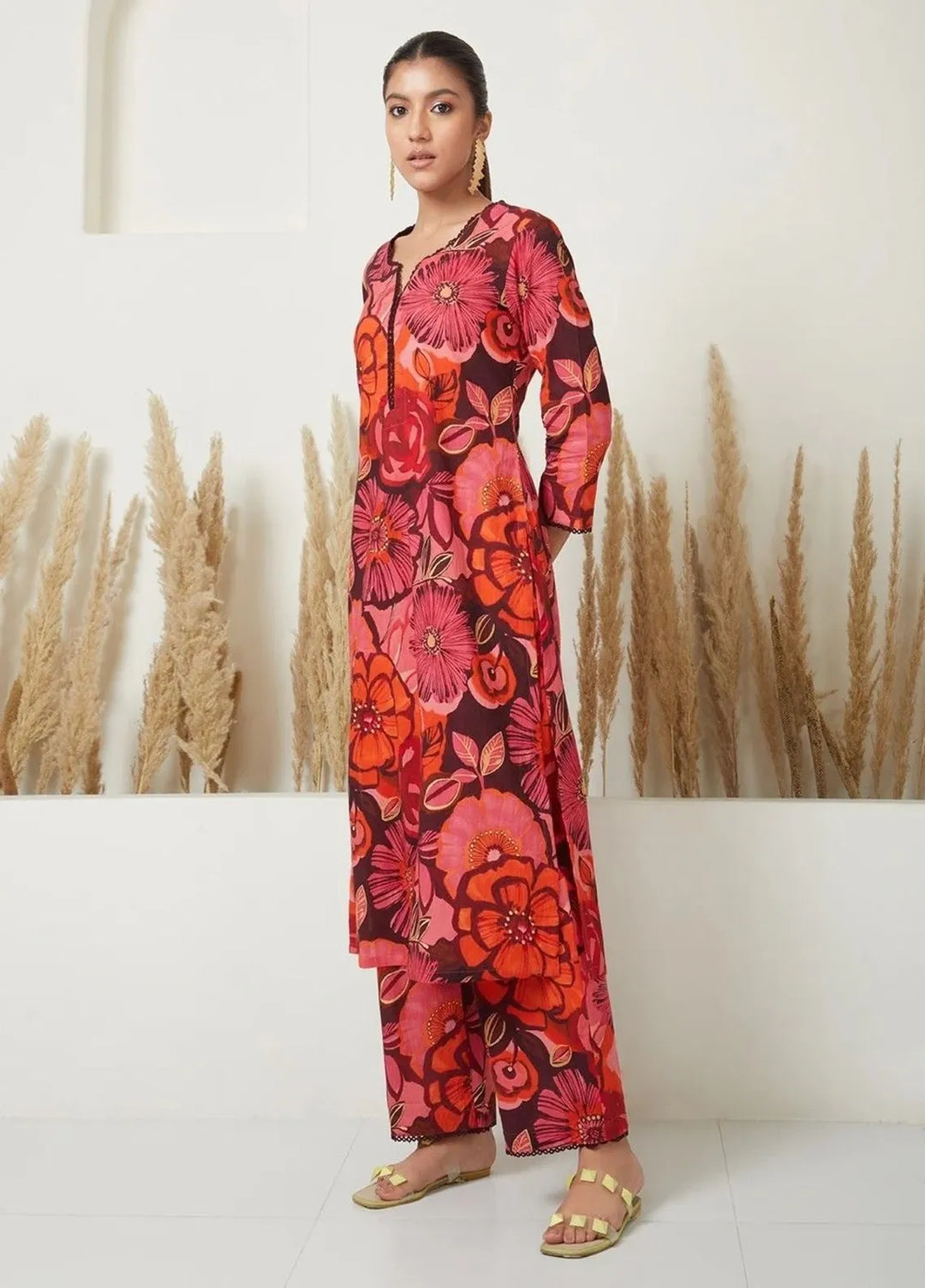 Zeek Store Pret Printed Crepe 2 Piece Suit D025