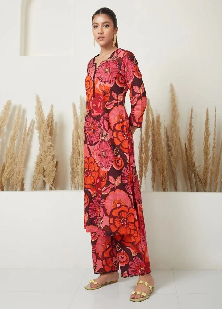 Zeek Store Pret Printed Crepe 2 Piece Suit D025