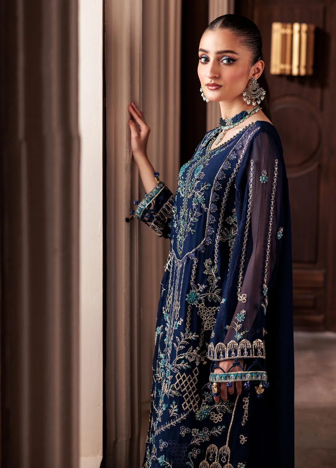 Zeenat by Zebtan Embroidered Chiffon Suits Unstitched 3 Piece ZBT24Z ZN 01 Dhanak - Formals Collection