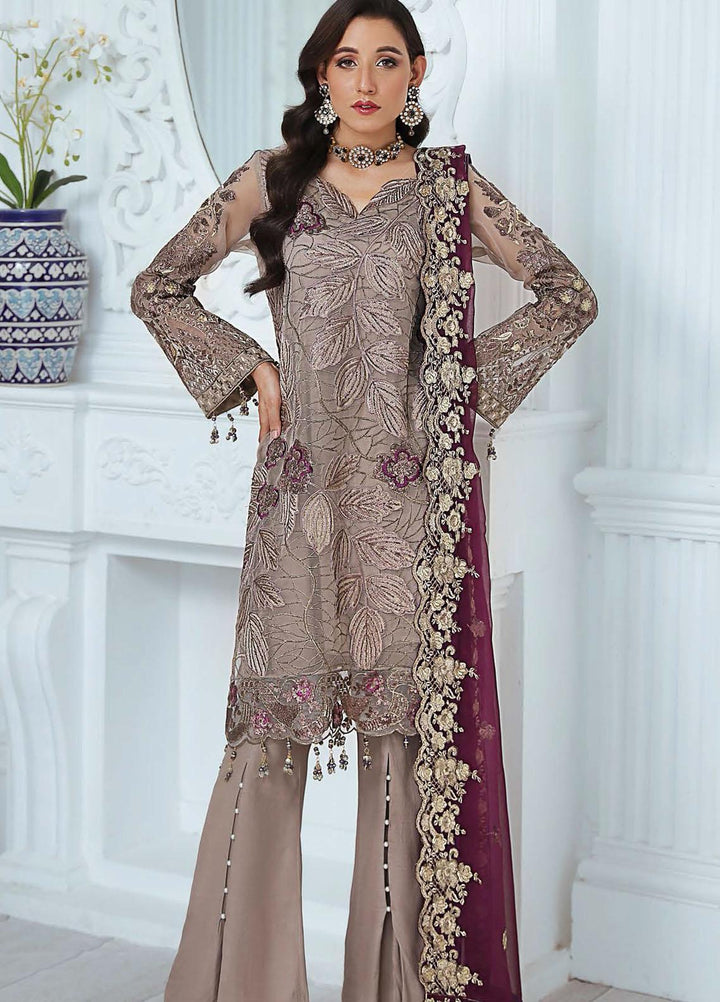 Zeenat by Zebtan Embroidered Organza Suits Unstitched 3 Piece ZBT21-6 ZN-04 - Luxury Collection