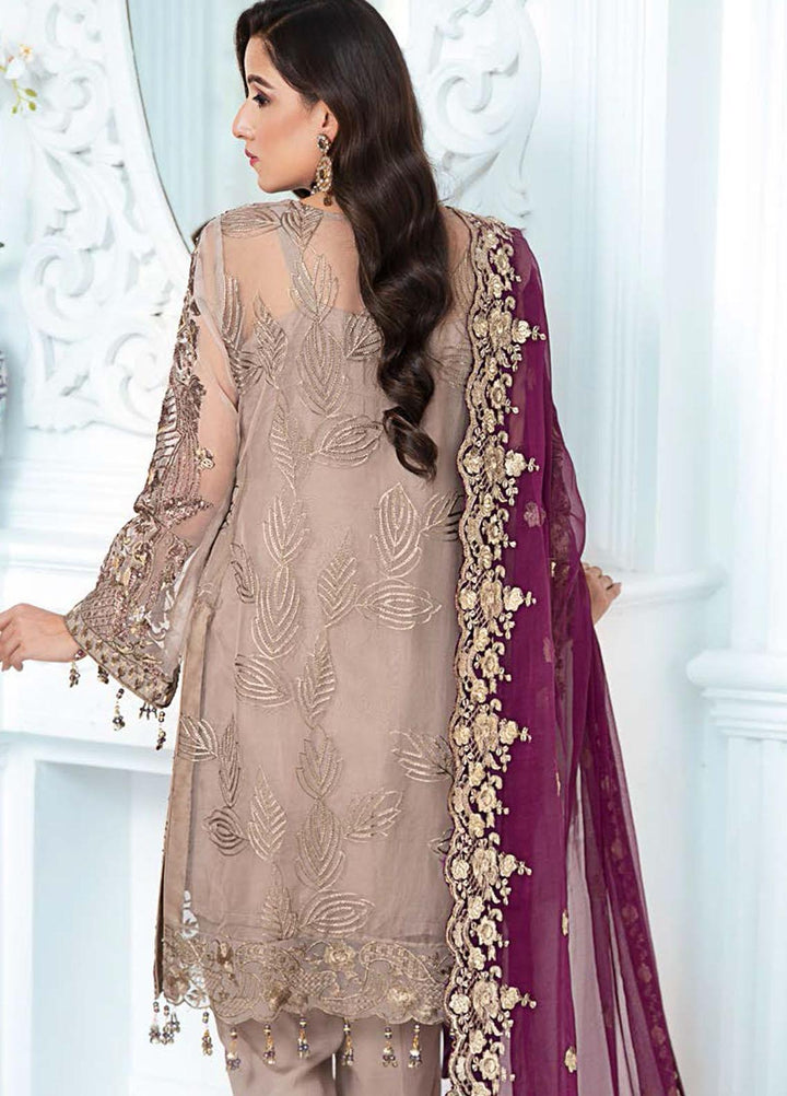 Zeenat by Zebtan Embroidered Organza Suits Unstitched 3 Piece ZBT21-6 ZN-04 - Luxury Collection
