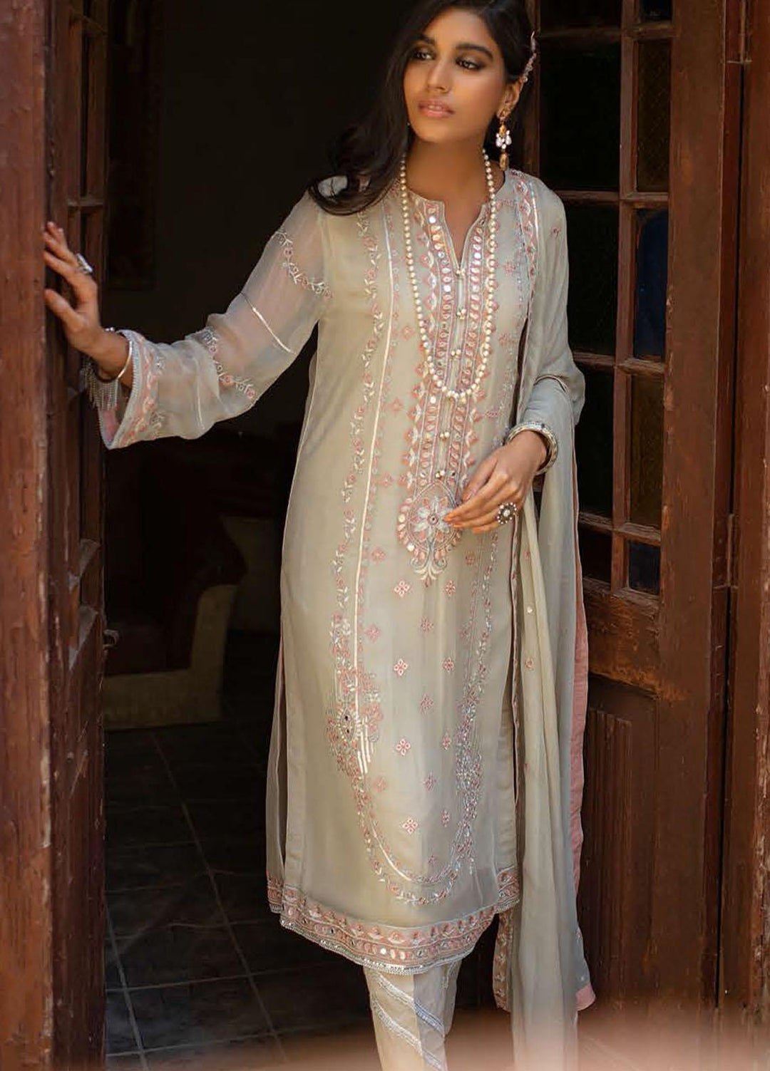 Zellbury Embroidered Chiffon Suits Unstitched 3 Piece ZL21L ZW-034 - Luxury Collection