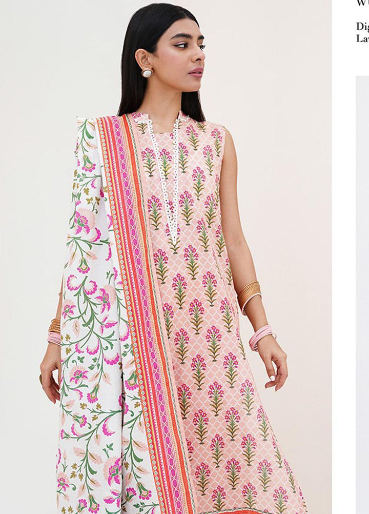 Zellbury Printed Lawn Suits Unstitched 3 Piece ZB23L-V4 WUS23X30411 - Summer Collection