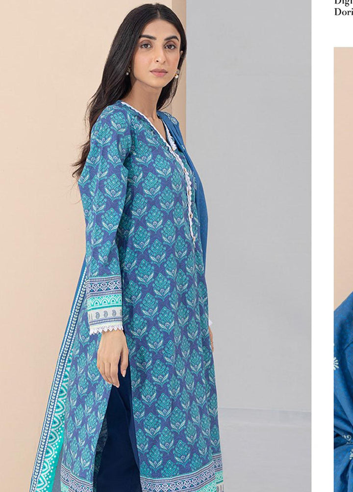 Zellbury Printed Lawn Suits Unstitched 3 Piece ZB23L-V4 WUS23X30418 - Summer Collection