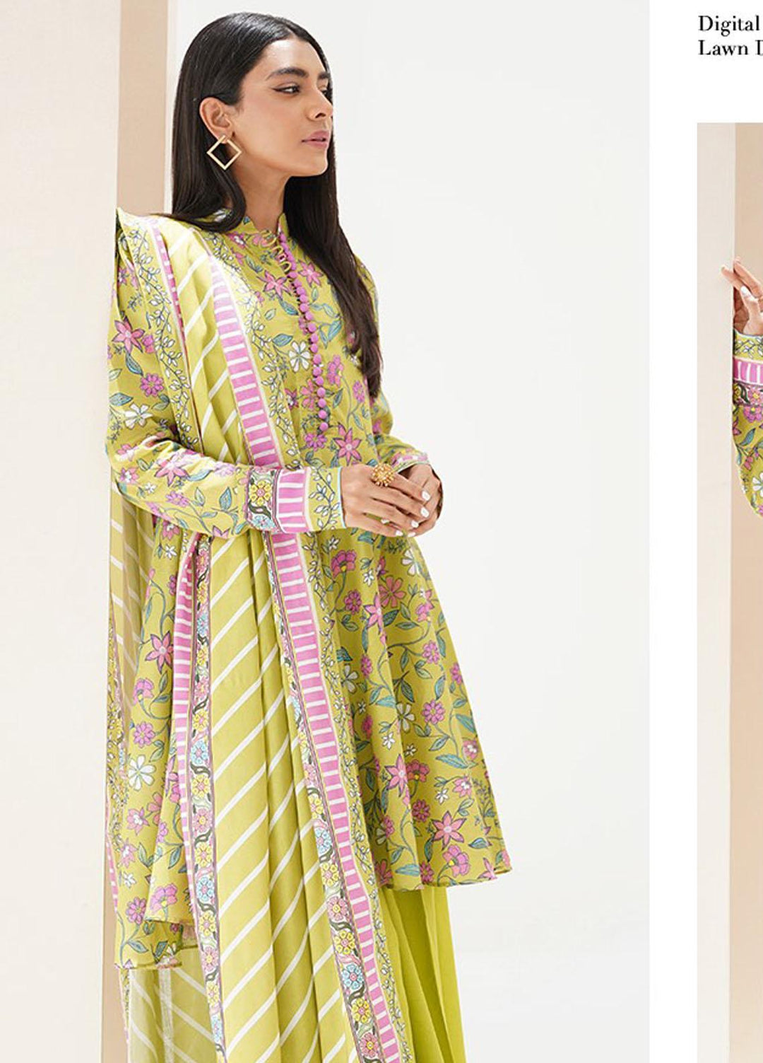 Zellbury Printed Lawn Suits Unstitched 3 Piece ZB23L-V4 WUS23X30405 - Summer Collection