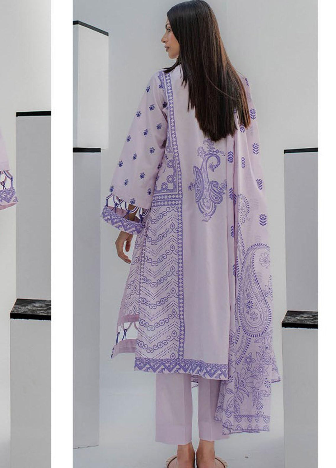 Zellbury Embroidered Lawn Suits Unstitched 3 Piece ZB23L-V4 WUS23E30167 - Summer Collection