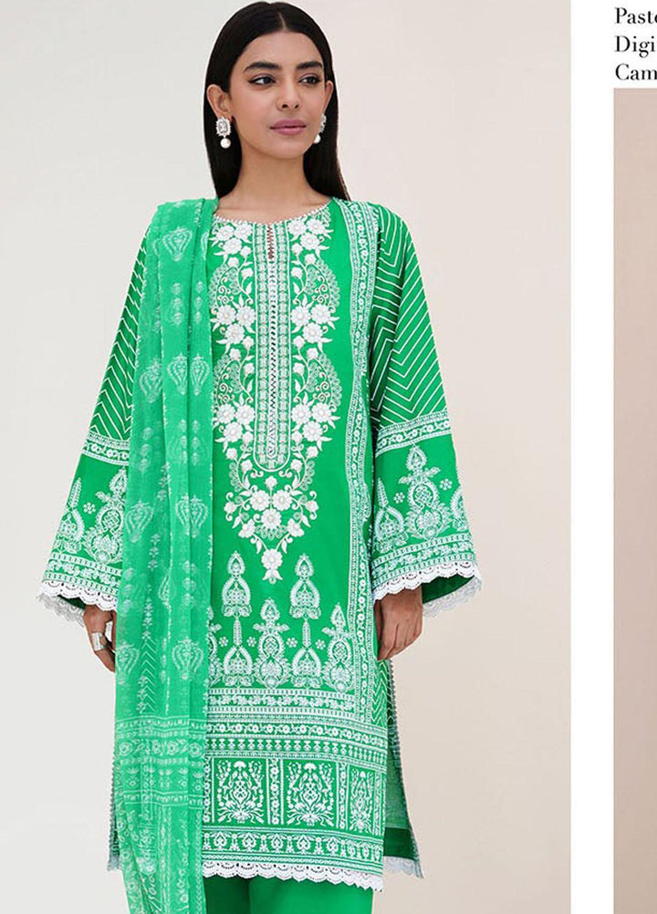 Zellbury Embroidered Lawn Suits Unstitched 3 Piece ZB23L-V4 WUS23E30350 - Summer Collection