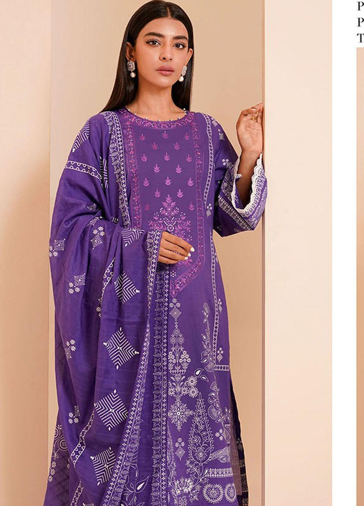 Zellbury Embroidered Lawn Suits Unstitched 3 Piece ZB23L-V4 WUS23E30278 - Summer Collection