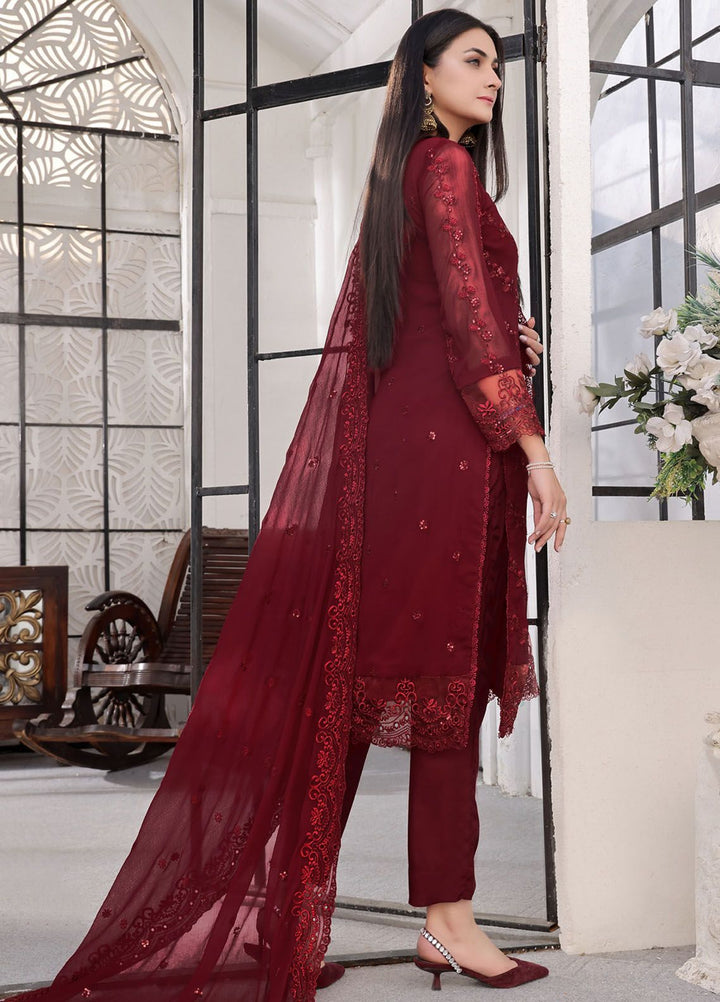 Zenia By Fine Tex Embroidered Chiffon Suit Unstitched 4 Piece FNT24Z ZC-03 - Formals Collection