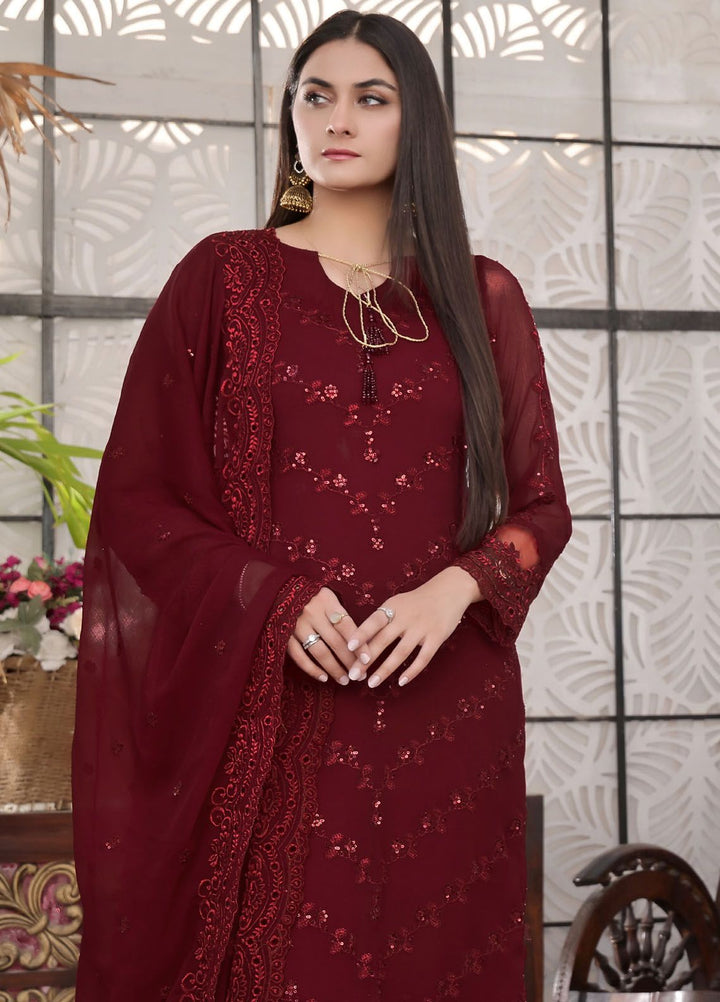 Zenia By Fine Tex Embroidered Chiffon Suit Unstitched 4 Piece FNT24Z ZC-03 - Formals Collection
