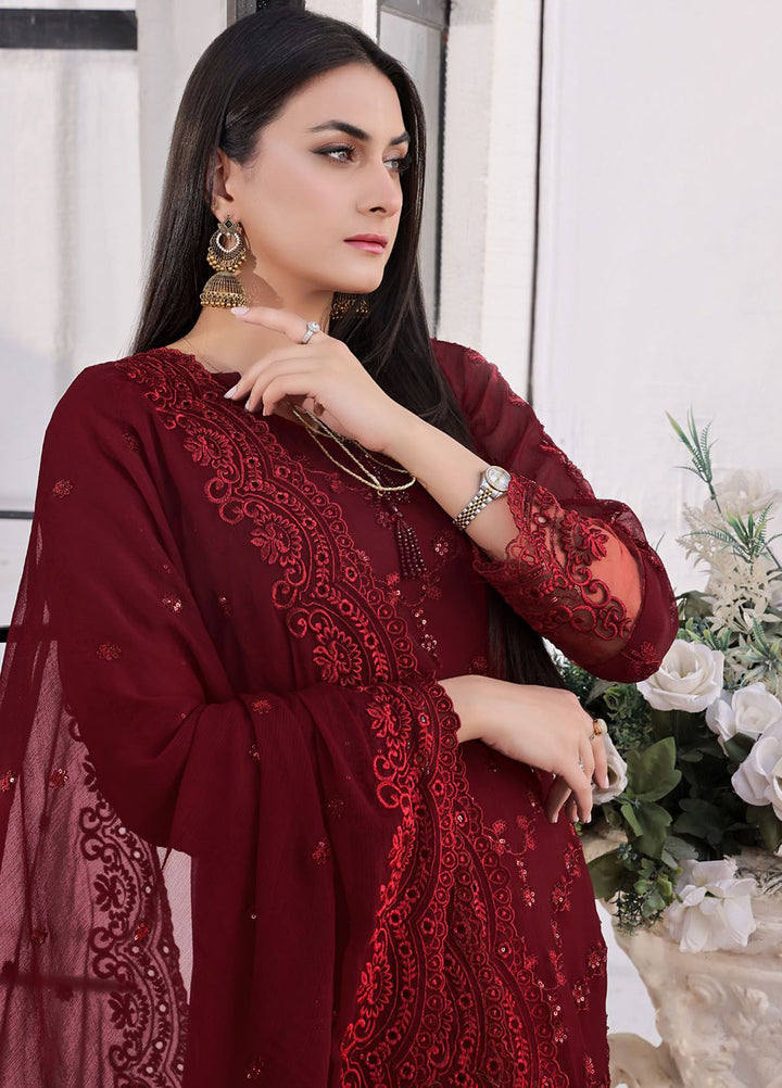 Zenia By Fine Tex Embroidered Chiffon Suit Unstitched 4 Piece FNT24Z ZC-03 - Formals Collection