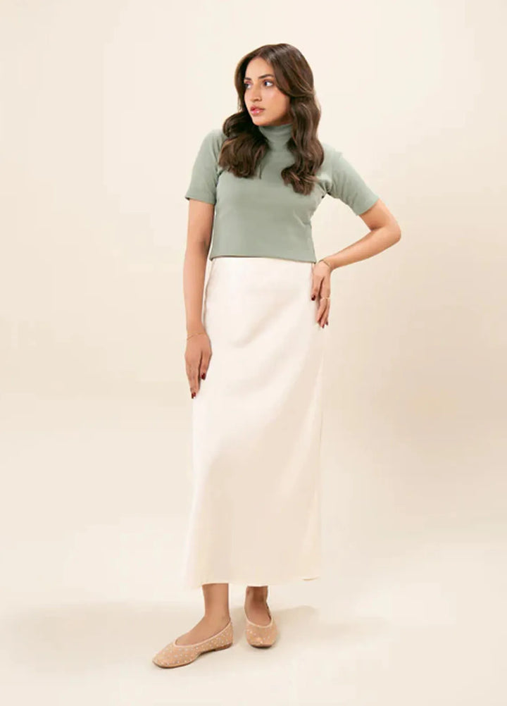 Zenyre Pret Western Ribbed 1 Piece Ribbed Mint Mock Neck Top