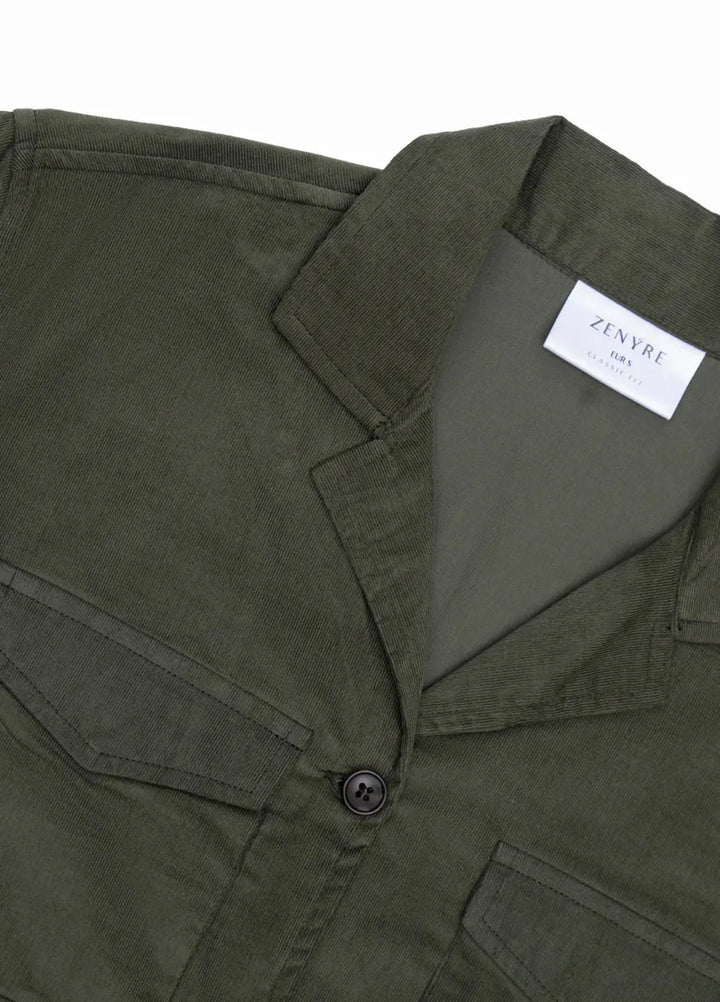 Zenyre Pret Western Top Corduroy 1 Piece Army Corduroy Revere Cropped Shirt