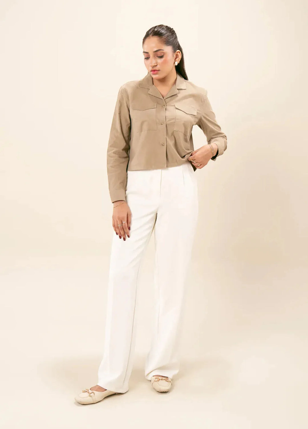 Zenyre Pret Western Top Corduroy 1 Piece Corduroy Revere Cropped Shirt