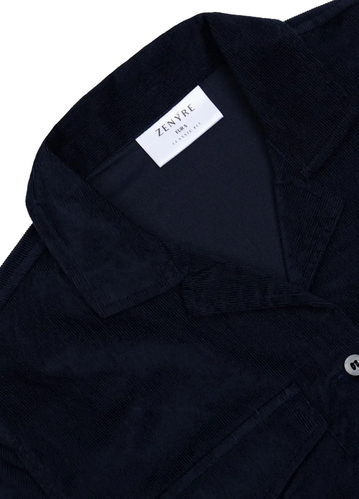 Zenyre Pret Western Top Corduroy 1 Piece Navy Corduroy Revere Cropped Shirt