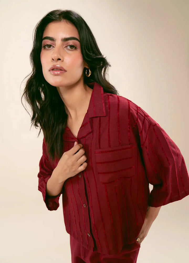 Zenyre Pret Western Top Crepe 1 Piece Drop Shoulder Boxy Shirt