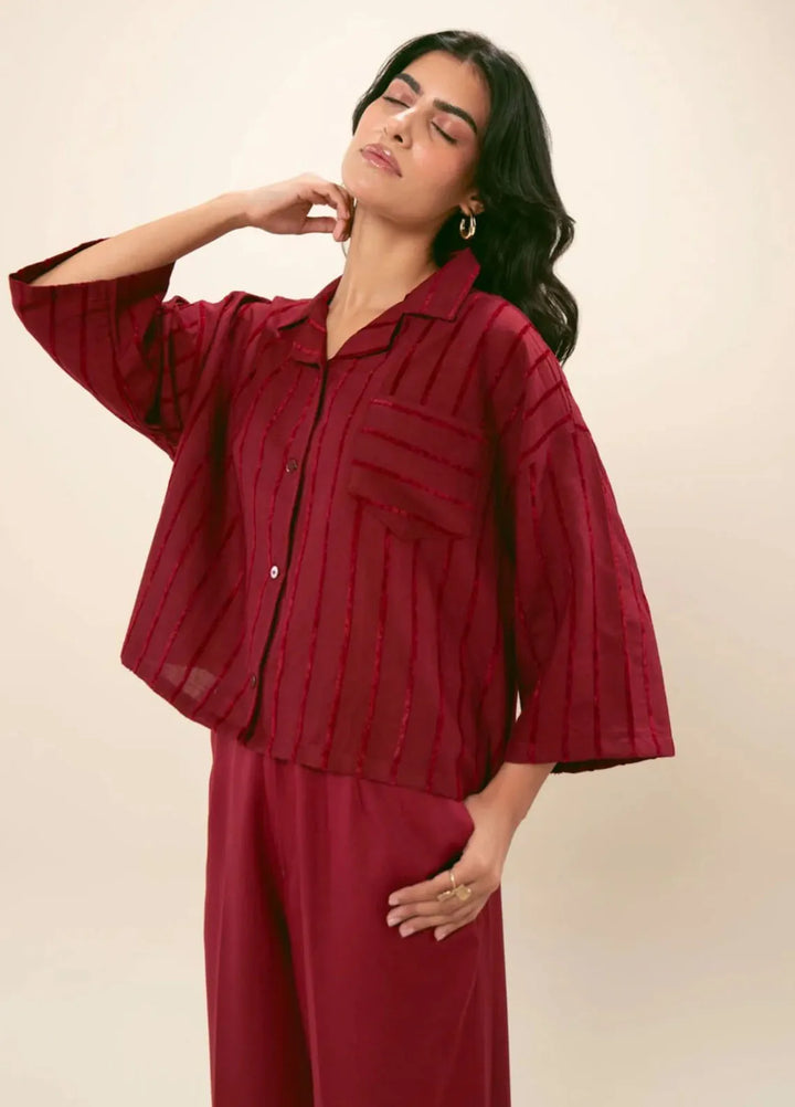 Zenyre Pret Western Top Crepe 1 Piece Drop Shoulder Boxy Shirt