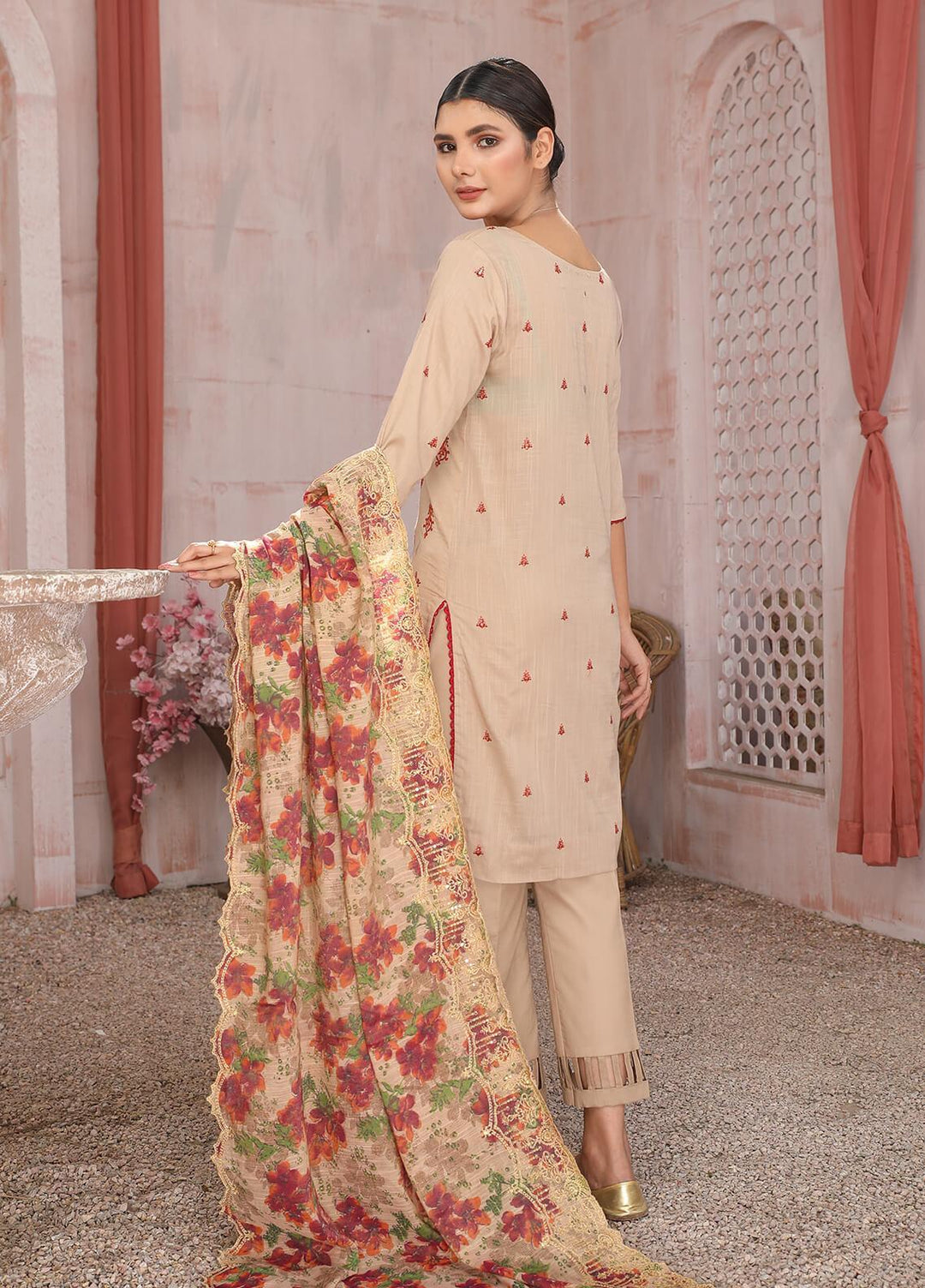 Zimal by Humdum Embroidered Lawn Suits Unstitched 3 Piece HD22Z D-01 - Summer Collection
