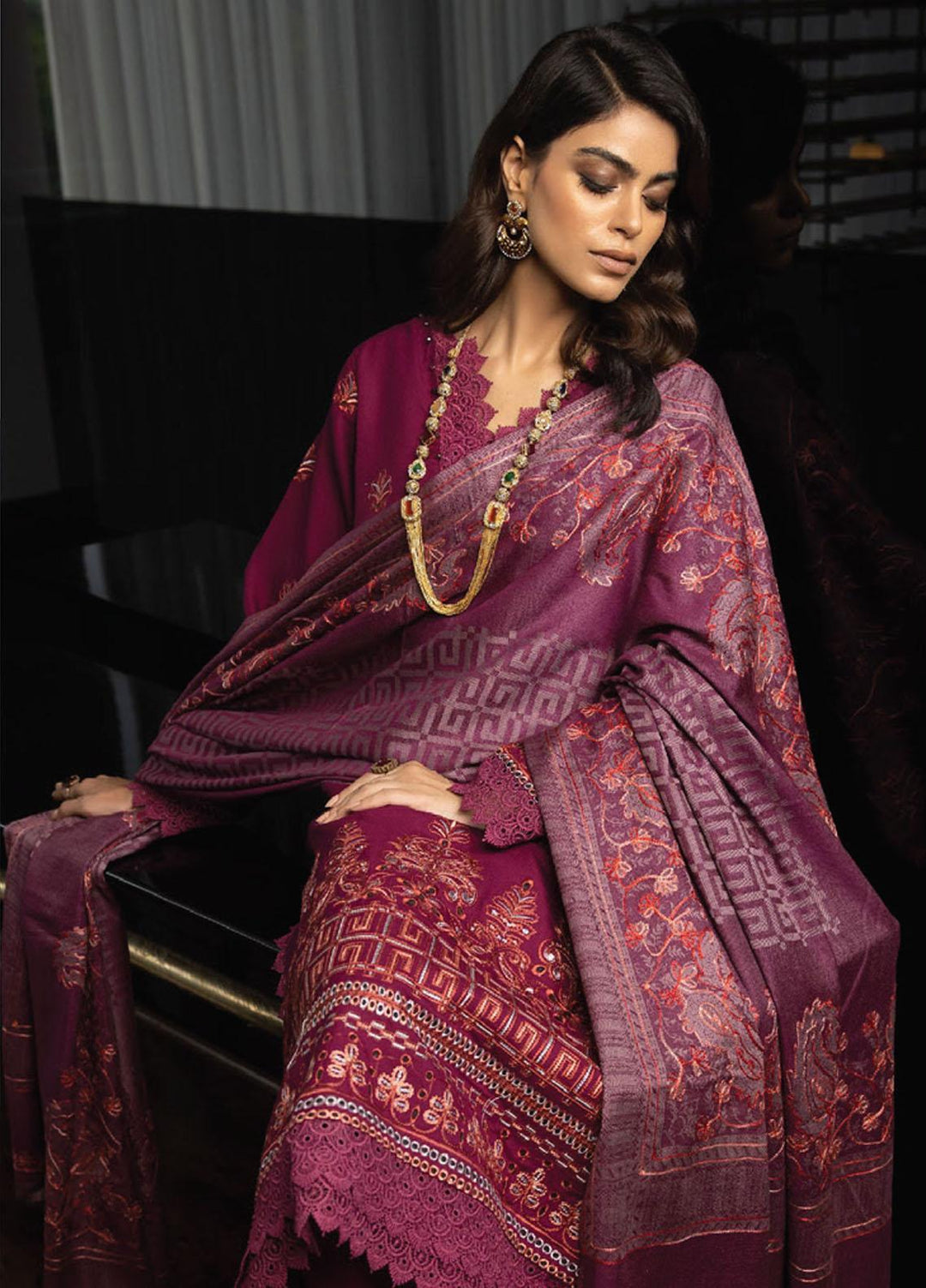 Humdum Collection Zimal By Humdum Embroidered Wool Suits Unstitched 3 Piece HD23ZM D-05 ...