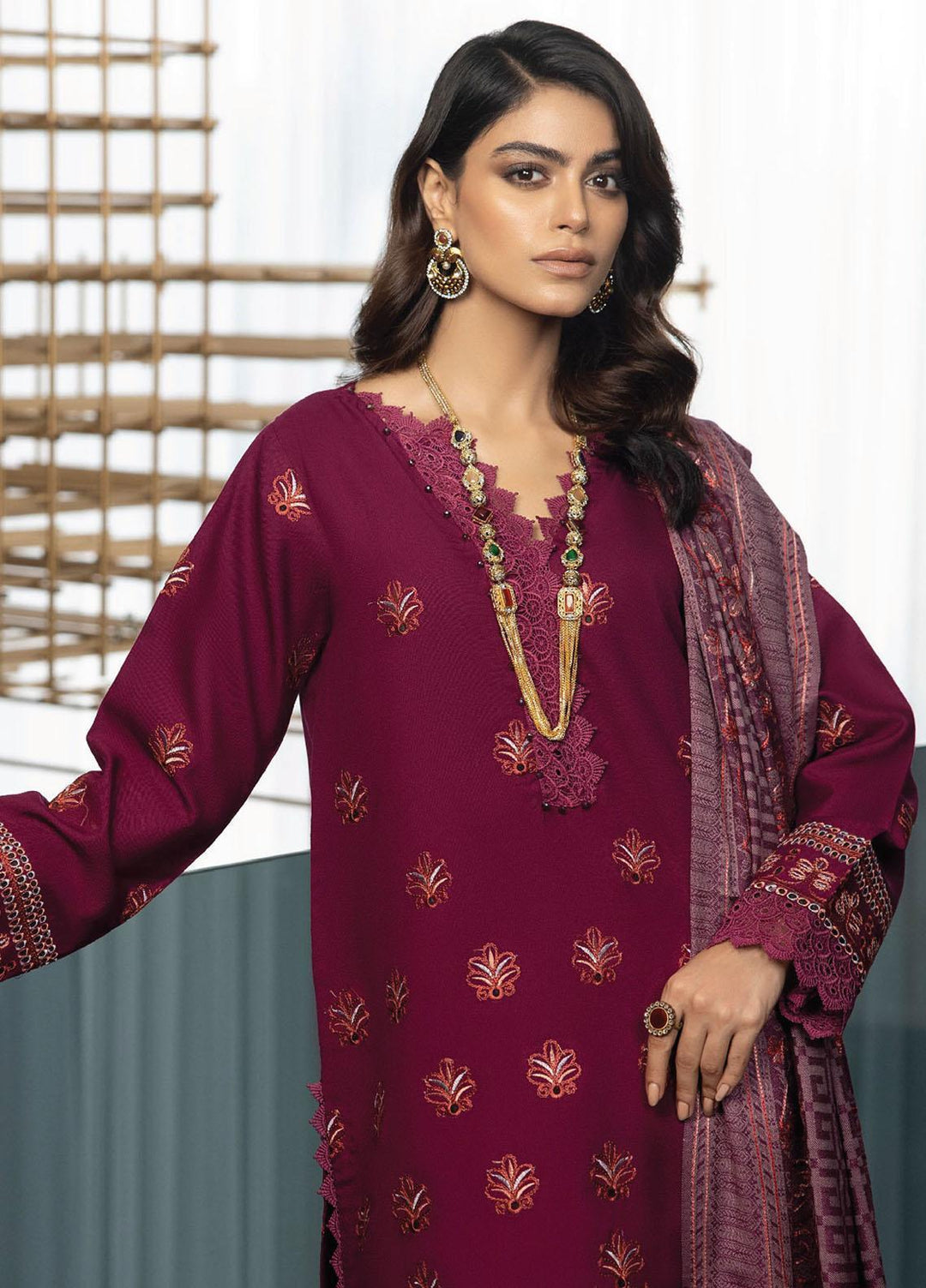 Zimal Rani Zimal By Humdum Embroidered Wool Suits Unstitched 3 Piece HD23ZM D-05 ...
