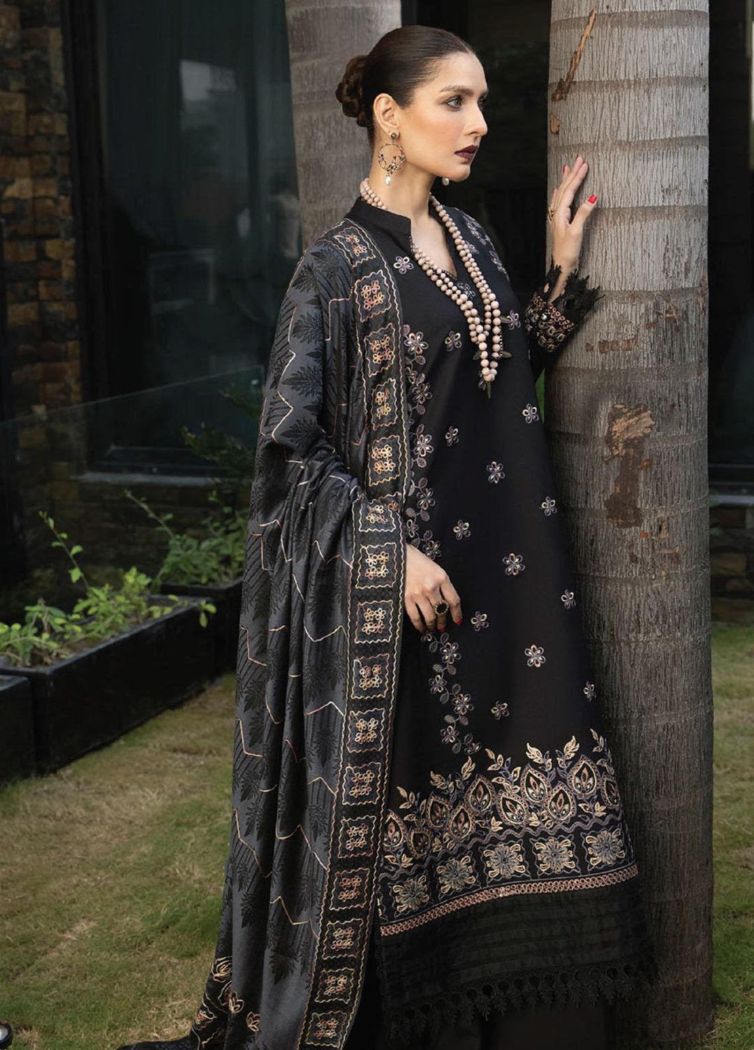 Humdum Winter Zimal By Humdum Embroidered Wool Suits Unstitched 3 Piece HD23ZM D-10 ...
