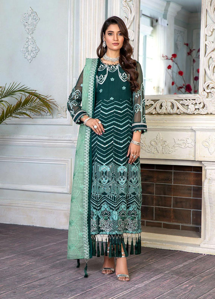 Zinnia by Maleena Embroidered Chiffon Suits Unstitched 3 Piece MLN22ZN Odalia - Festive Collection