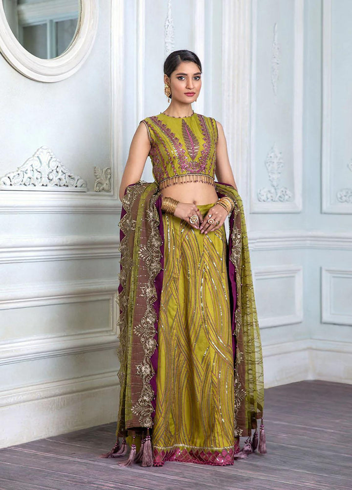 Zinnia by Maleena Embroidered Net Suits Unstitched 3 Piece MLN22ZN Rita - Festive Collection