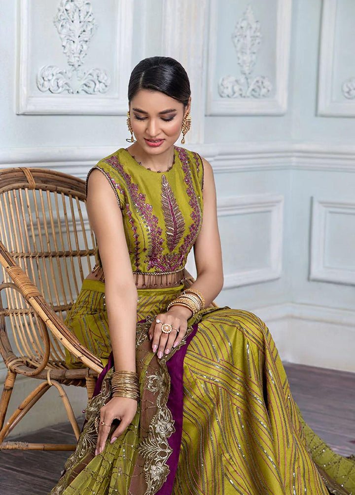 Zinnia by Maleena Embroidered Net Suits Unstitched 3 Piece MLN22ZN Rita - Festive Collection