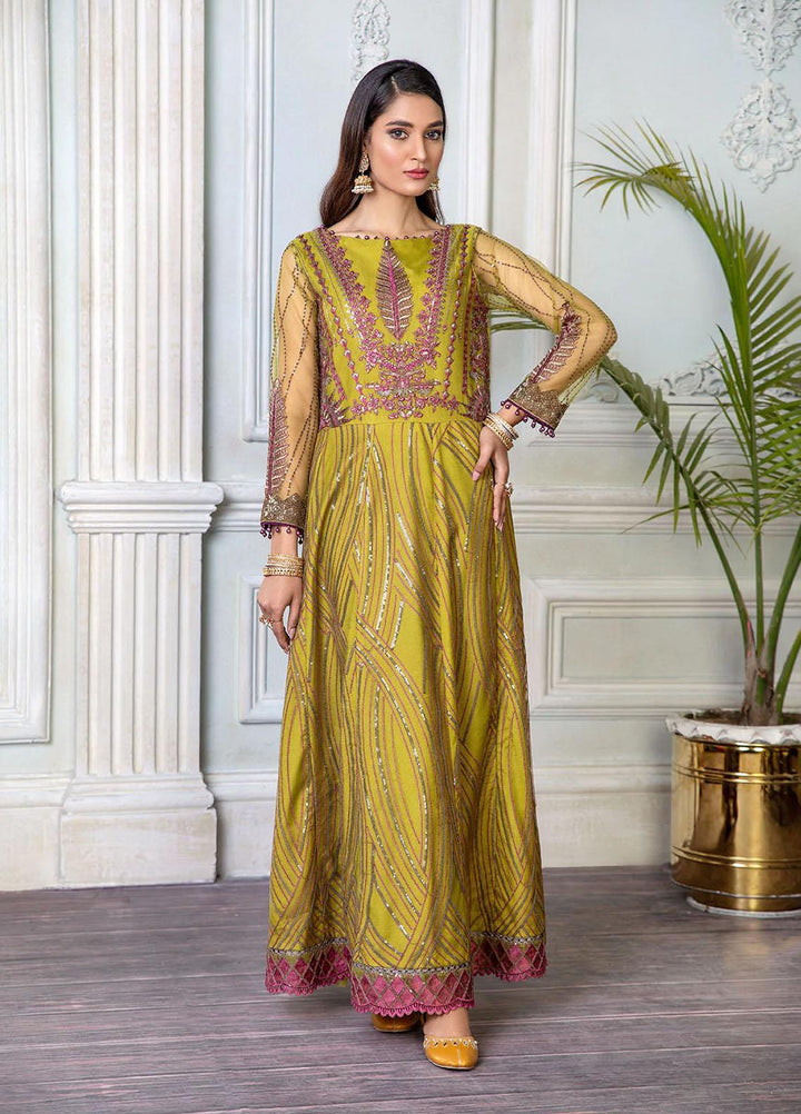 Zinnia by Maleena Embroidered Net Suits Unstitched 3 Piece MLN22ZN Nova - Festive Collection