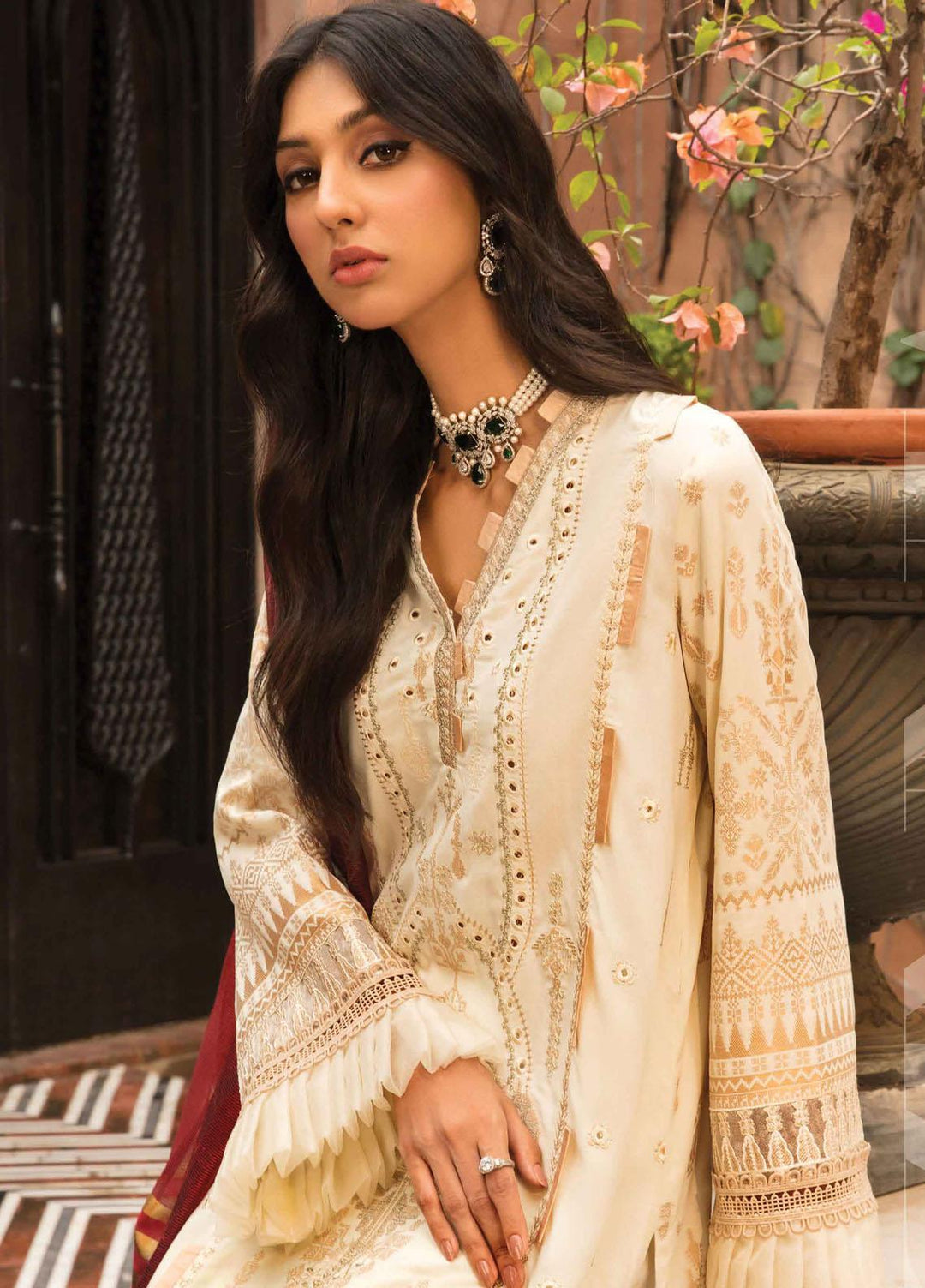 Zinnia by Rang Rasiya Embroidered Linen Suits Unstitched 3 Piece RR21ZN ALLURE-01 - Winter Collection