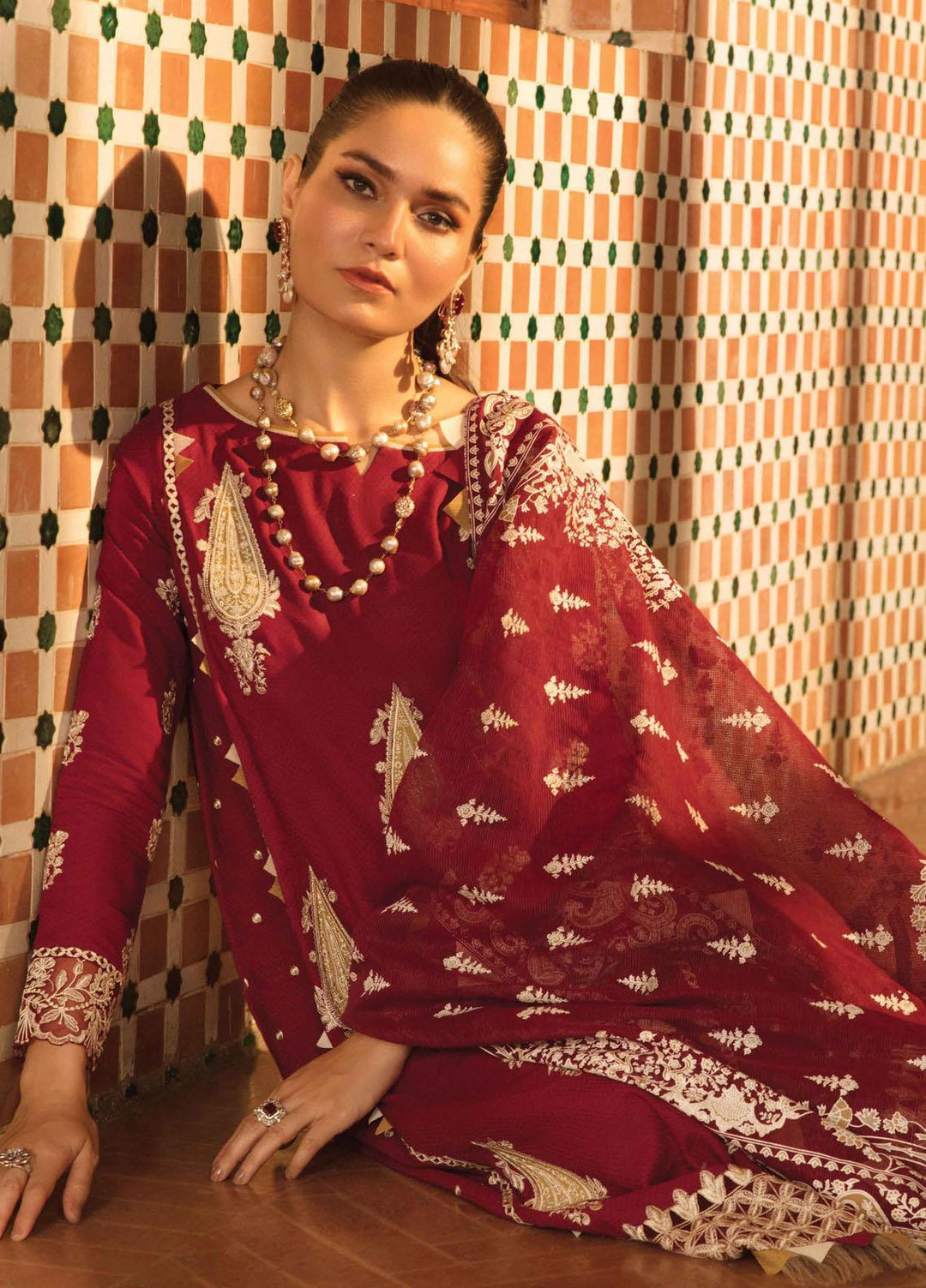 Anas Rang Zinnia by Rang Rasiya Embroidered Dobby Linen Suits Unstitched 3 Piece ...