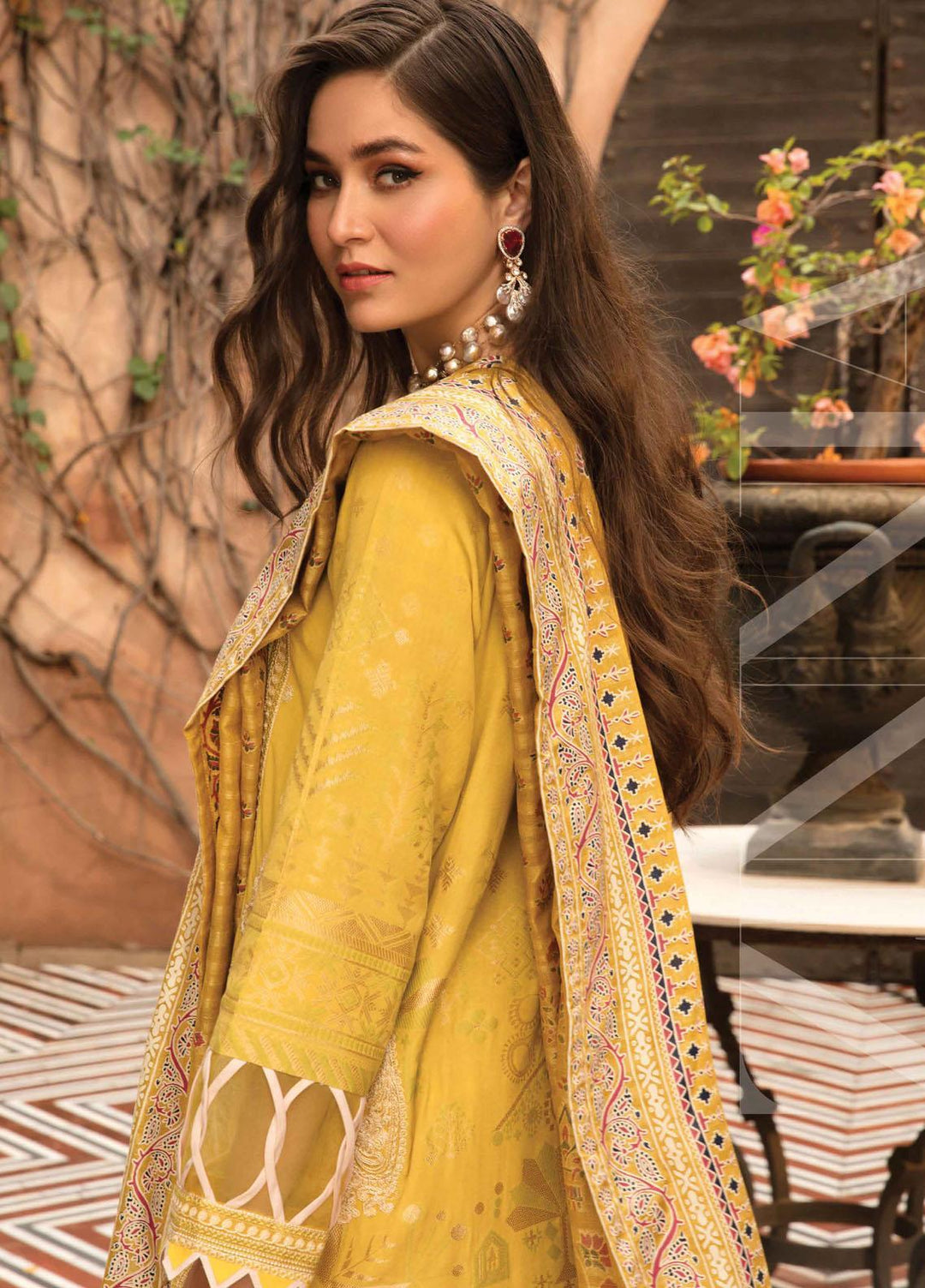 Zinnia by Rang Rasiya Embroidered Linen Suits Unstitched 3 Piece RR21ZN WHIMSICAL-03 - Winter Collection