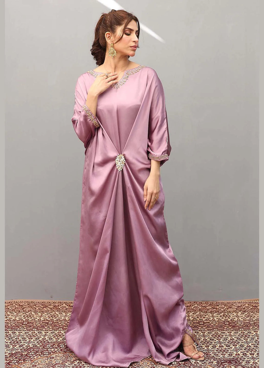 Ziphyer Pret Short Silk Kaftan Indigo Dust