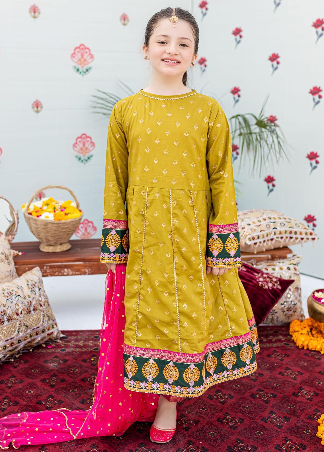 Ziva Lawn Fancy 3 Piece for Girls - ZA22CE Henna – Sanaulla Store