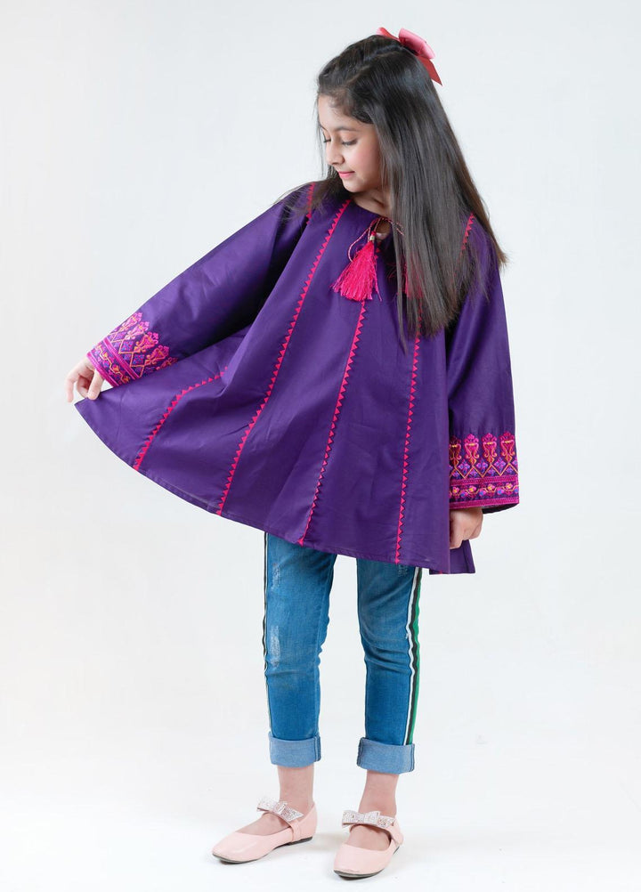 Ziva Pret Embroidered Cotton Tops ZA21G Berry Chrome