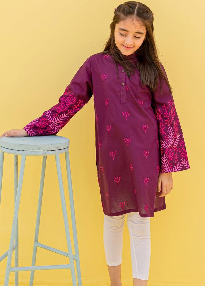 Ziva Pret Embroidered Cotton Kurti ZA21G Fuschia