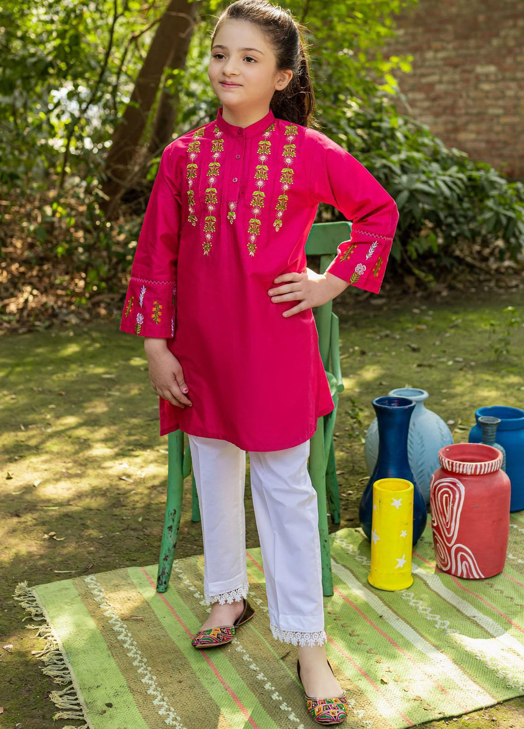 Ziva Cotton Casual Tops for Girls -  ZA22T Flamingo