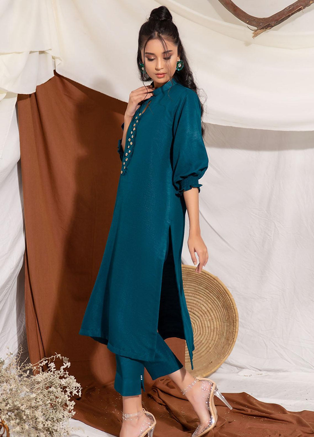 ZnH Pret  Raw Silk 2 Piece ZNH22FD Jade